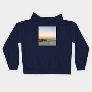 Beach dunes sunset at dusk Kids Hoodie